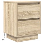 VidaXL Tables de chevet avec lumières LED 2Pièces chêne sonoma 38x34x50cm