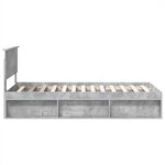 vidaXL Cadre de lit Gris Béton 90 x 190 cm Bois d'ingénierie