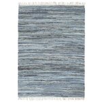 Vidaxl tapis chindi tissé à la main denim 80 x 160 cm bleu