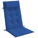 vidaXL Coussins de chaise à dossier haut lot de 2 bleu royal