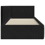 vidaXL Cadre de lit d'angle avec tête de lit Noir 90 cm x 190 cm tissu