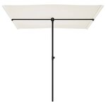vidaXL Parasol de jardin avec mât en aluminium 2x1 5 m Blanc sable