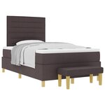 vidaXL Lit à ressorts avec tête de lit Marron foncé 190 x 120 cm tissu