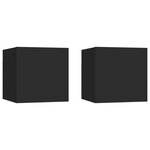vidaXL Tables de chevet 2 Pièces Noir 30 5x30x30 cm Bois d'ingénierie
