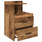 vidaXL Tables de chevet 2 pièces avec 2 tiroirs Bois ancien 40 x 36 5 x 62 cm