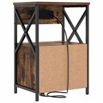 vidaXL Cabinet de chevet Chêne fumé 40 x 31 x 60 cm Bois d'ingénierie