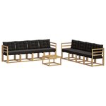 vidaXL Ensemble de canapés d'extérieur 9 Pièces Blanc et noir