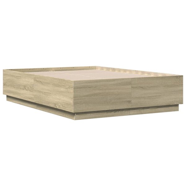 vidaXL Cadre de lit chêne sonoma 120x190 cm bois d'ingénierie