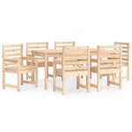 vidaXL Ensemble à manger de jardin 7 Pièces bois massif de pin