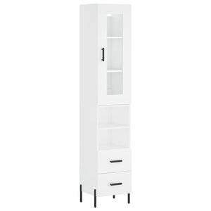 vidaXL Buffet haut Blanc 34 5x34x180 cm Bois d'ingénierie