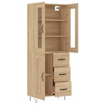 vidaXL Buffet haut Chêne sonoma 69 5x34x180 cm Bois d'ingénierie