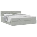 VidaXL Cadre de lit ottoman et matelas gris clair 180x200cm velours