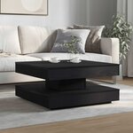 vidaXL Table basse rotative à 360 degrés noir 70x70x34 5 cm