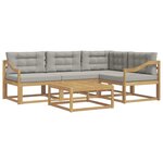 vidaXL Ensemble de canapés d'extérieur 5 pc Blanc et gris clair