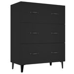 vidaXL Buffet haut Noir Bois d'ingénierie