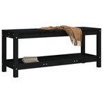 vidaXL Banc de jardin noir 108x35x45 cm bois massif de pin