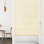 vidaXL Tête de lit murale 12 Pièces Crème 60 x 30 cm Simili cuir