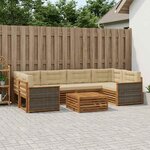 vidaXL Ensemble de canapés d'extérieur 7 Pièces Naturel et Beige