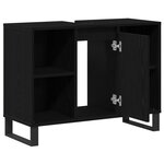 vidaXL Vanité en chêne noir Chêne noir MDF Moyen Vanité salle de bain