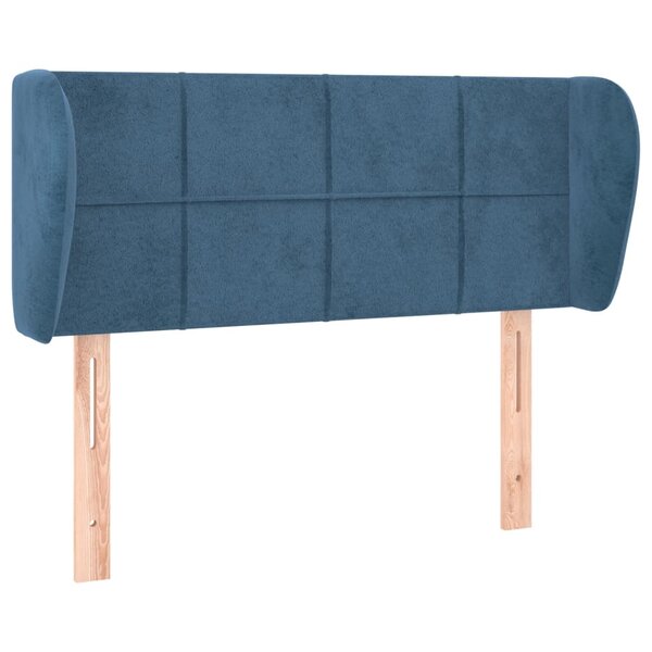 vidaXL Tête de lit avec oreilles Bleu foncé 83x23x78/88 cm Velours