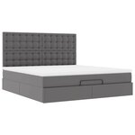 VidaXL Cadre de lit ottoman avec matelas gris 160x200 cm similicuir