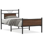 vidaXL Cadre de lit sans matelas chêne marron 90x200cm bois ingénierie
