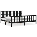 vidaXL Cadre de lit sans matelas noir 200x200 cm bois massif de pin