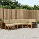 vidaXL Ensemble de canapés d'extérieur 7 Pièces Naturel et Beige