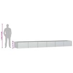 vidaXL Lit surélevé de jardin 480x80x77 cm Acier galvanisé Argenté