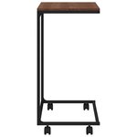 vidaXL Table d'appoint avec roues noir 55x35x70 cm bois d'ingénierie