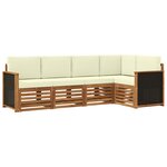 vidaXL Ensemble de canapés d'extérieur 4 pc Naturel et Crème