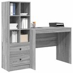 vidaXL Bureau avec rangement 2 Pièces Sonoma gris Bois d'ingénierie