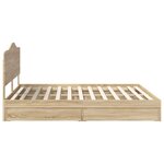 vidaXL Lit de Rangement Chêne Sonoma 180 x 200 cm Bois d'ingénierie