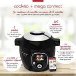Moulinex ce859800 multicuiseur intelligent cookeo + connect avec balance et moule de cuisson inclus - 6l - 200 recettes - noir
