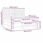 vidaXL Lit à ressort avec matelas et banc gris clair 200x200 cm velours