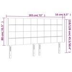 vidaXL Tête de lit à LED Gris foncé 183x16x118/128 cm Tissu