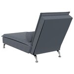vidaXL Chaise longue de massage avec traversin gris foncé velours