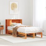 vidaXL Lit bibliothèque sans matelas cire marron 90x200 cm bois massif