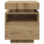 vidaXL Armoire de chevet et lumières LED chêne artisanal 40x39x48 5 cm