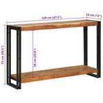 vidaXL Table console Marron 120 x 33 x 75 cm Bois d'acacia massif