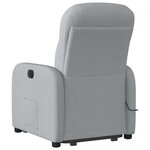 vidaXL Fauteuil de massage inclinable Gris clair Tissu