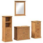 vidaXL Ensemble de mobilier de salle de bain VIGO 4 Pièces Marron