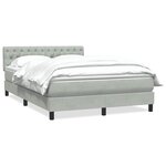 vidaXL Sommier à lattes de lit et matelas gris clair 160x220cm velours