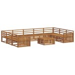 vidaXL Ensemble de canapés d'extérieur 10 pc Naturel