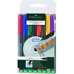 Etui lot de 8 marqueurs cd/dvd multimark permanent s super fin assortis faber-castell