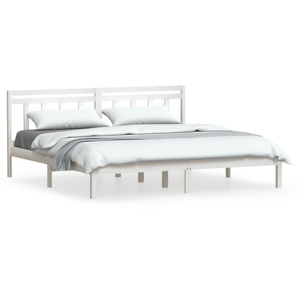 vidaXL Cadre de lit Blanc Bois de pin massif 200x200 cm