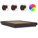 vidaXL Cadre de lit avec lumières LED chêne marron 120x200 cm