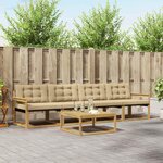 vidaXL Ensemble de canapés d'extérieur 5 pc Blanc et Beige