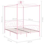 vidaXL Cadre de lit à baldaquin Rose Métal 160 x 200 cm