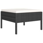 vidaXL Salon de jardin 6 Pièces avec coussins résine tressée noir